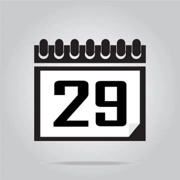 Calendar icon number 29 vector illustration Stock-Illustration