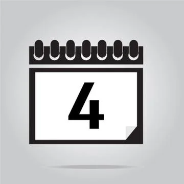 Calendar icon number 4 vector illustration 스톡 일러스트