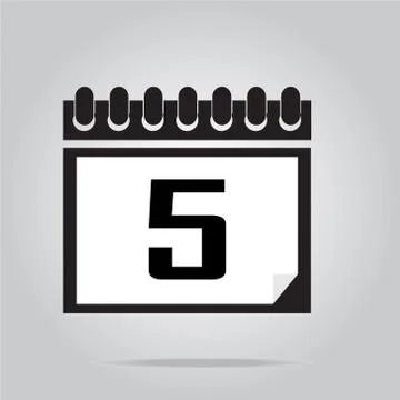 Calendar icon number 5 vector illustration Stock-Illustration