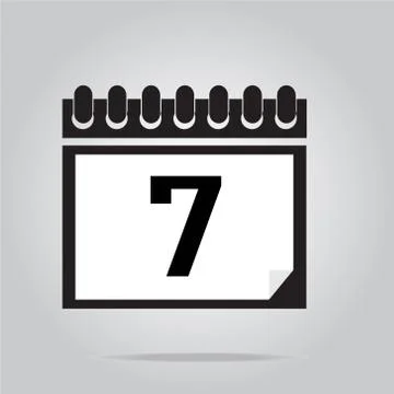 Calendar icon number 7 vector illustration Stock-Illustration