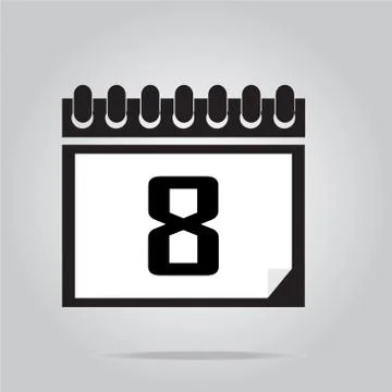 Calendar icon number 8 vector illustration Stock-Illustration