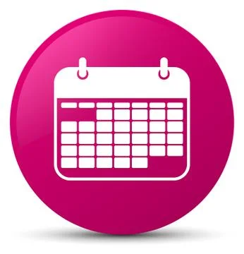 Calendar icon pink round button Stock Illustration