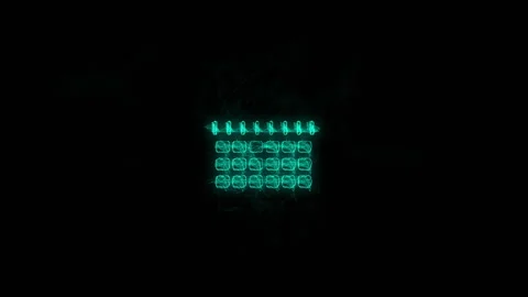 Calendar icon with plexus effect. Connected lines with dots. Lines plexus Video stock 169305983