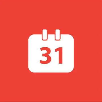 Calendar Icon On Red Background. Red Flat Style Vector Illustration. Stock Illustration