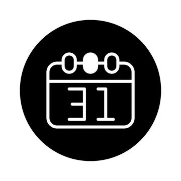 Calendar icon representing the thirty-first day isolated on black circle ba.. イラスト素材