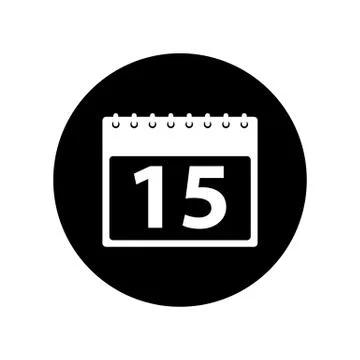 Calendar Icon. Rounded button style vector EPS. Stock Illustration