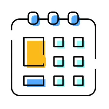 Calendar icon scheduling appointments planning time management Stock Illustration
