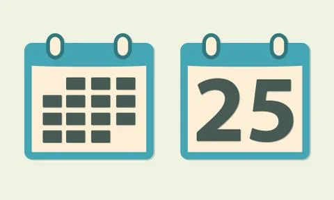 Calendar icon set in flat style. Colorful vector illustration. Stock Illustration