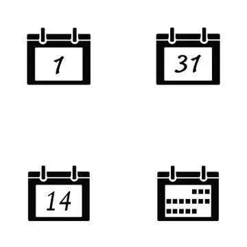 Calendar icon set Stock Illustration