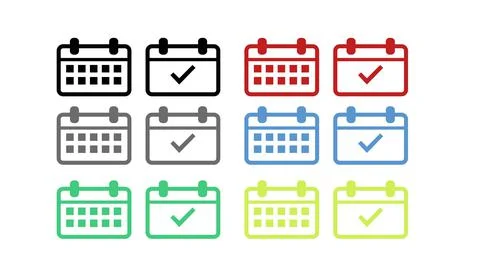 Calendar Icon Set. Stock Illustration
