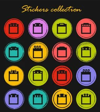 Calendar icon set Stock Illustration