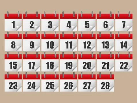 Calendar icon set. Vector illustration. Calendar icons. Stock Illustration