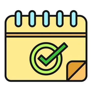 Calendar icon showing checkmark for scheduling tasks Stock Illustration