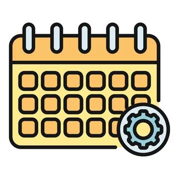 Calendar icon showing date scheduling settings Stock Illustration