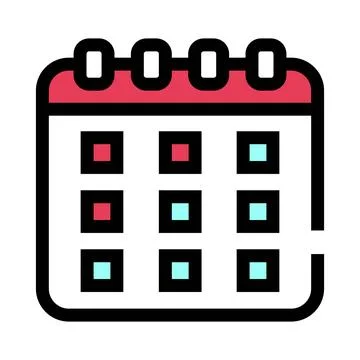 Calendar icon showing important dates and scheduling events Stock Illustration