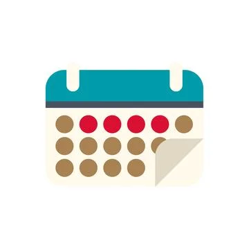 Calendar icon showing important dates and scheduling events Stock Illustration
