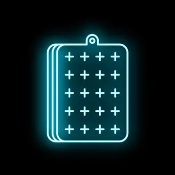 Calendar icon showing marked dates in neon glow Stock Illustration