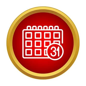 Calendar icon showing selected date 31 planning Stock Illustration
