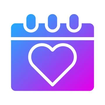 Calendar icon solid gradient style valentine illustration vector element an.. Illustrazione stock