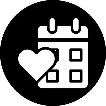 Calendar icon solid white style valentine illustration vector element and s.. Illustrazione stock