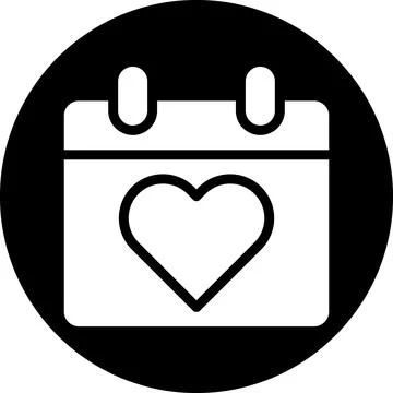 Calendar icon solid white style valentine illustration vector element and s.. Illustrazione stock