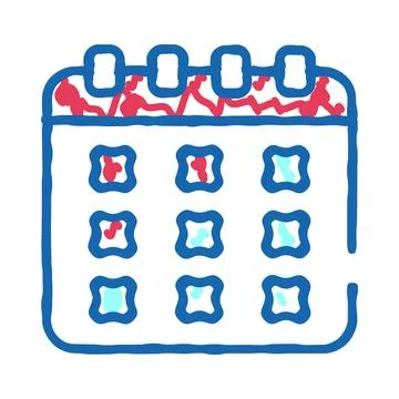 Calendar icon tracking schedule and important dates Stock Illustration