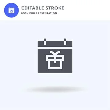 Calendar icon vector, filled flat sign, solid pictogram isolated on white, lo Illustrazione stock