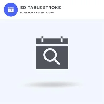 Calendar icon vector, filled flat sign, solid pictogram isolated on white, lo Stock Illustration