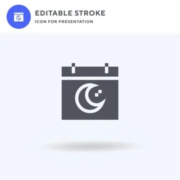 Calendar icon vector, filled flat sign, solid pictogram isolated on white, lo Stock Illustration