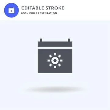 Calendar icon vector, filled flat sign, solid pictogram isolated on white, lo Stock Illustration