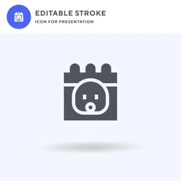 Calendar icon vector, filled flat sign, solid pictogram isolated on white, logo Stock Illustration