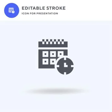 Calendar icon vector, filled flat sign, solid pictogram isolated on white, logo Illustrazione stock