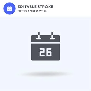 Calendar icon vector, filled flat sign, solid pictogram isolated on white, lo Stock Illustration