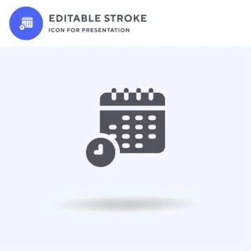 Calendar icon vector, filled flat sign, solid pictogram isolated on white, logo Illustrazione stock