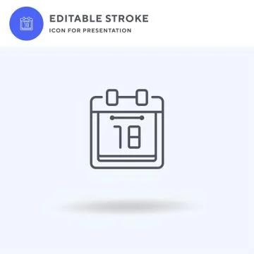 Calendar icon vector, filled flat sign, solid pictogram isolated on white, logo Illustrazione stock