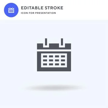 Calendar icon vector, filled flat sign, solid pictogram isolated on white, logo Illustrazione stock