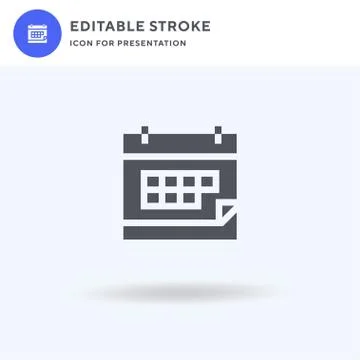 Calendar icon vector, filled flat sign, solid pictogram isolated on white, logo Stock Illustration