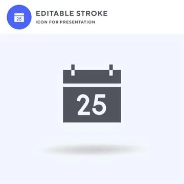 Calendar icon vector, filled flat sign, solid pictogram isolated on white, logo Illustrazione stock