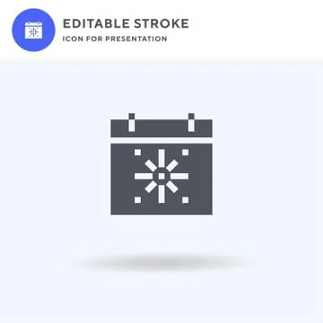 Calendar icon vector, filled flat sign, solid pictogram isolated on white, logo Illustrazione stock