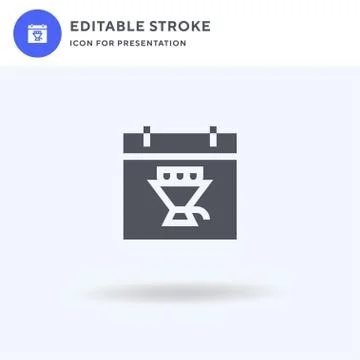 Calendar icon vector, filled flat sign, solid pictogram isolated on white, logo Illustrazione stock