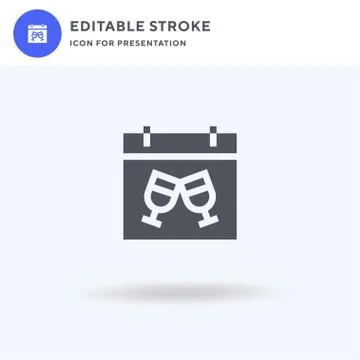 Calendar icon vector, filled flat sign, solid pictogram isolated on white, logo Stock Illustration