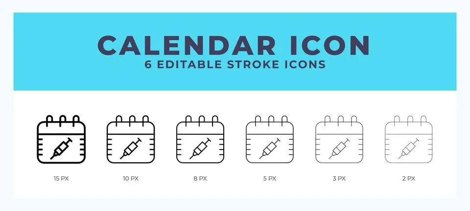 Calendar icon vector illustration. With editable stroke for web. App and more Stock Illustration