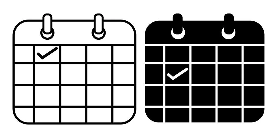 Calendar icon vector set isolated on white background Stock Illustration