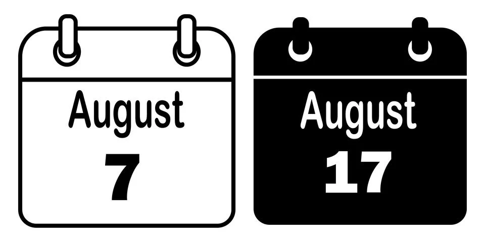 Calendar icon vector set isolated on white background Stock Illustration