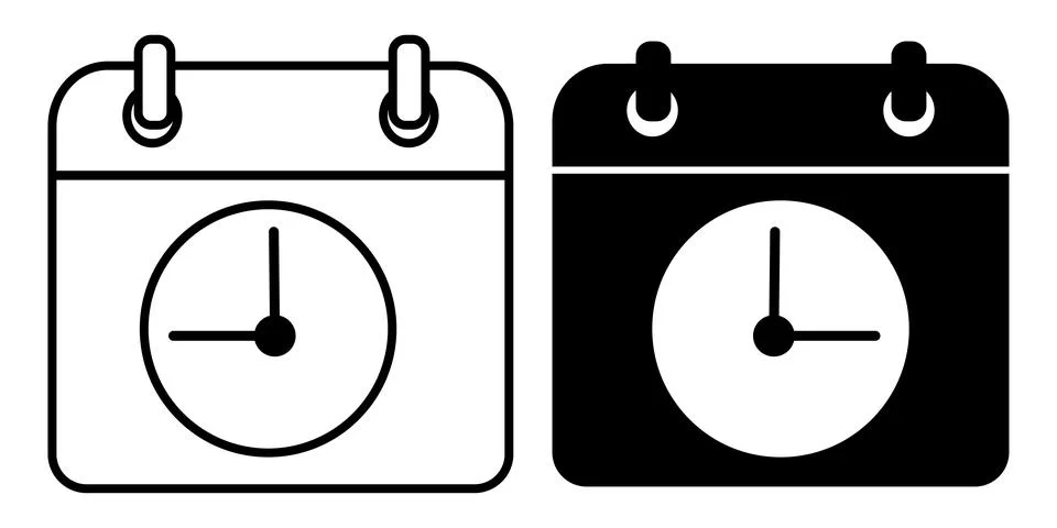 Calendar icon vector set isolated on white background Stock Illustration