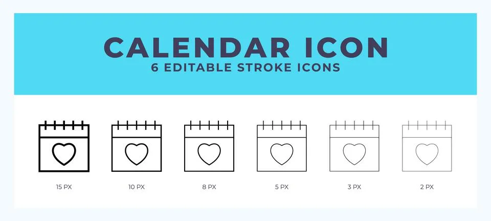 Calendar icon vector for web. And mobile app. Editable stroke outline icon. Stock Illustration