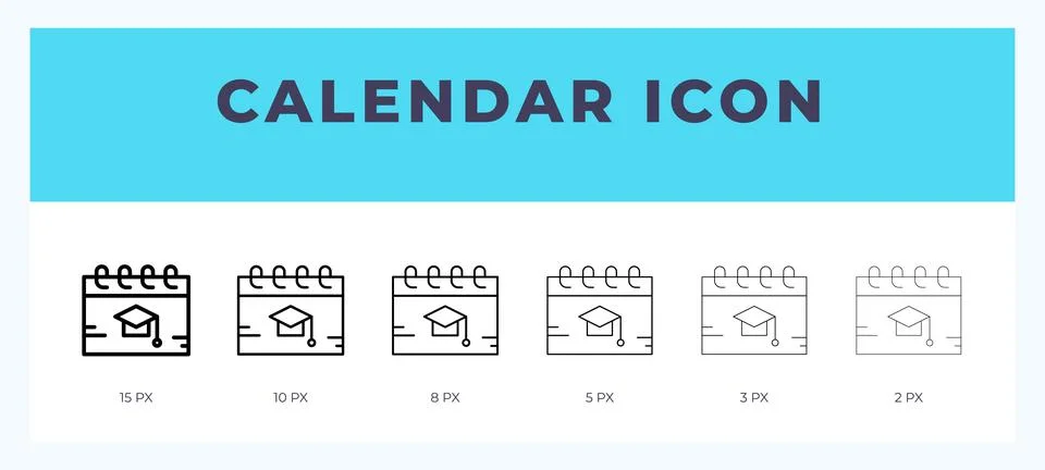 Calendar icon vector for web. And mobile app. Editable stroke outline icon. Illustrazione stock