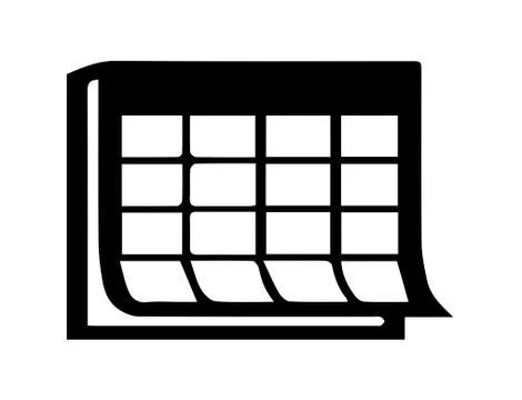 Calendar icon on white background Stock Illustration