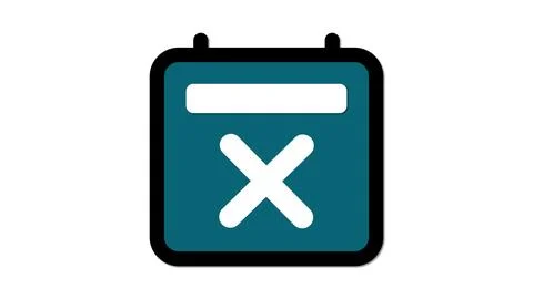 Calendar icon with X mark indicating cancellation Stock Illustration
