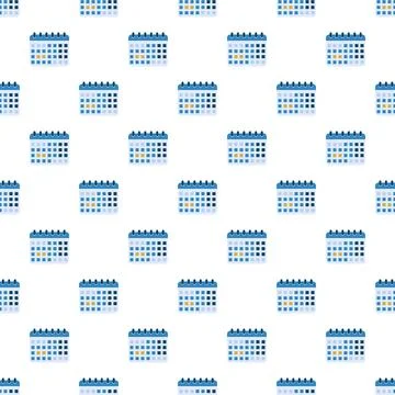Calendar icons creating a seamless pattern background Stock Illustration